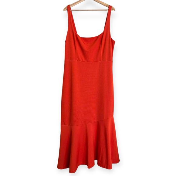 NWT Anthropologie Ariana Square Neck Asymmetrical Ruffle Hem Dress Womens XL - Picture 1 of 13